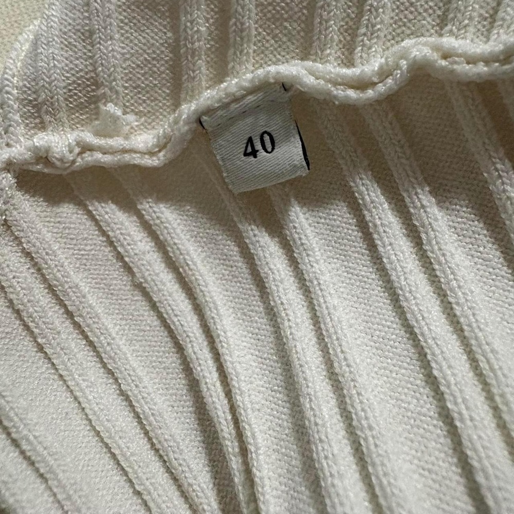 SANDRO Off white ribbed knit mini dress size 40 #knit #minimalist - Picture 6 of 8